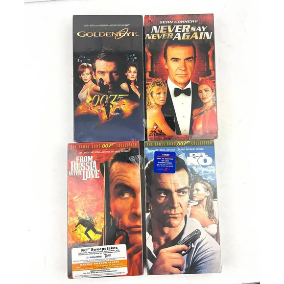 VTG Lot of 4 James Bond VHS MGM Watermarks Dr No Never Say Never‎ Again SEALED - Picture 5 of 9